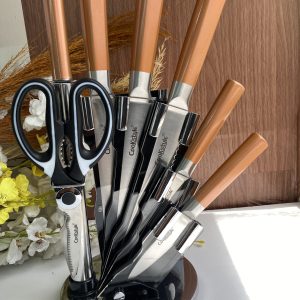 9pc Gold knife cookstyle set