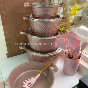 Heavy nonstick Cookware set - Rose Gold