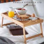Foldable large size premium Bamboo break first in bed tray