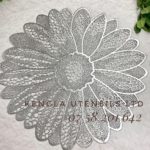 Set of flowered 6 PVC Tablemats silver