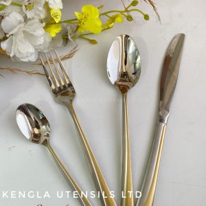 24pc Stainless steel cutlery set. (Gold and silver)