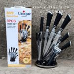 Black silver stainless steel knife