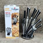 Black Silver stainless steel knife set