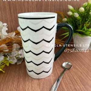 Set of 6 ceramic long pattern mugs