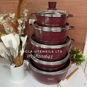 Maroon Bosch nonstick cookware set