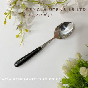Set of 6 Black handle stainless steel tablespoons