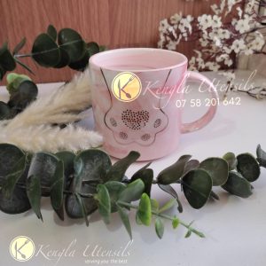 Pink paw Ceramic marble print mug