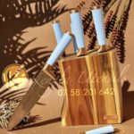 Set of knives with stand Edenberg EB-11029 7 items 5 knives. (Sky Blue)