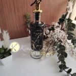 Glass & Metal Jar Oil/Vinegar Dispenser Bottle 300ML, Black and Gold