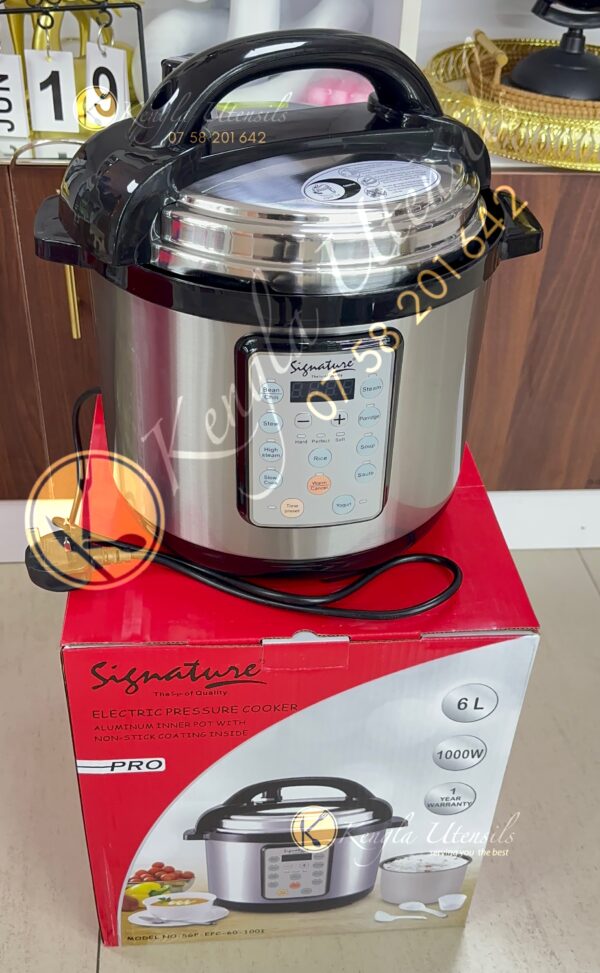 6.0 Ltr Electric Pressure Cooker (1000W) With Stainless Steel Bowl Inside.