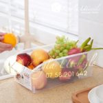 Kitchen Refrigerator Plastic Clear Drawer Basket Food Fruit Holder Organizer