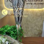 Grey animal print champagne glasses flute.
