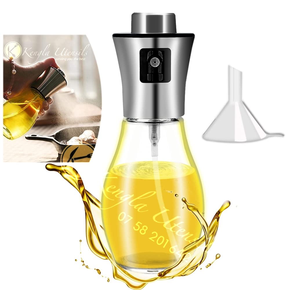 Oil Sprayer Portable Stainless Steel Grilling Olive Oil Glass Bottle For  Bbq Bread Baking Kitchen Cooking (200ml)