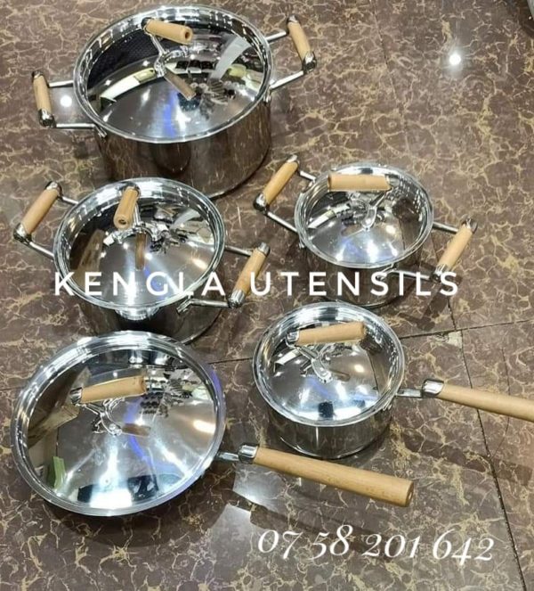 10pcs Stainless steel Mx2 cookware set with Metalic Lids.