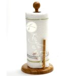 Wooden Paper Towel Holder,Countertop Vertical Tissue Holder Rack Bamboo Paper Towel Stand for Kitchen Living Room Bedroom Home Decoration