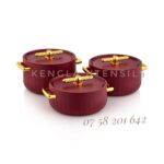 Forever Gold 3 Pieces Plastic Hot Pot Matt Maroon & Gold