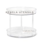2-Tier Acrylic Lazy Susan Kitchen Organizer Clear Rotating Spice Rack Non-Slip Spinning Organizer For Spices, Condiments, Removable, Large Capacity.