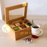 Good Quality Tea Bag Organizer Bamboo Tea Box 6 Compartments.
