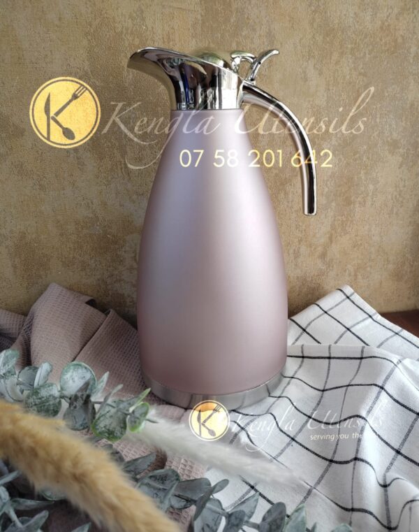 2L HOT & COLD VACUUM STAINLESS STEEL FLASK THERMO CARAFE JUG. Rose gold