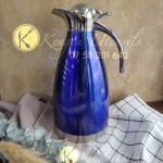 2L HOT & COLD VACUUM STAINLESS STEEL FLASK THERMO CARAFE JUG. -blue)