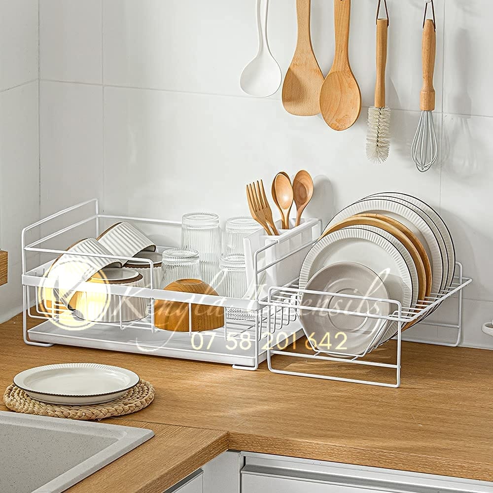 JANSION Dish Drying Rack Over Sink, 2 Tier Stainless Steel