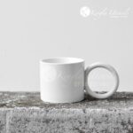 350ML Large Ring handle Ceramic Mug. White