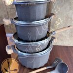 10pc COOKLOVER HEAVY GRANITE COOKWARE SET - BROWN