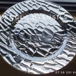 Set of 6 13 Inch Round Elegant Serve ware Charger Plate. Silver Textured