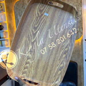 BROWN 46cm by 32cm RECTANGULAR MELAMINE TRAY