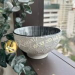 Set of 6 750ML New kioto black and white illusion Stars Soup Cereal porridge ice cream fruit Ceramic Bowls.