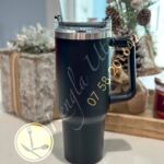 1pc BLACK 1.2LTs Stainless Steel Flask Tumbler Cup with Straw, Lid and Handle | 40oz