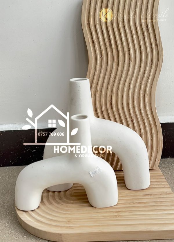 Set 2 Ceramic decorative Vases – White Vase for Modern Home Decor ...