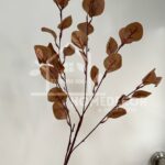 BROWN Eucalyptus Tree 5 Branches Round Leaves Artificial FLowers