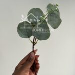 Green Short Eucalyptus dollar gum Tree 5 leaves Round Leaves Artificial FLowers