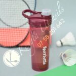 700ml Sports Gym BPA FREE PLASTIC Water Bottle Juice Blender Protein Shaker Water Bottle with lemon squeezer maroon