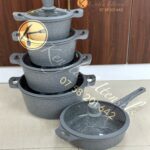 10PC BOSCH GERMANY GRANITE NONSTICK COOKWARE SET.Grey