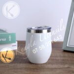 WHITE 350Ml Tumbler Stainless Steel Insulated Tumbler with Open spout Lid Double Walled Vacuum Cup Travel Mug.wine coffee tea beverage.