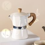 300Ml Aluminum Moka Pot,Stovetop Espresso Maker italian Coffee Maker, (White)