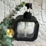 BLACK Pump Dispenser, Refillable Bottle Pump Dispenser, Empty Bottle Soap Dispenser, for Kitchen, Bathroom, Liquid Soaps, Transparent