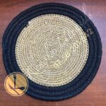 24CM Round Black Brown Sisal Woven Natural Placemat,Woven Plate Mat Pot Mat tablemats.