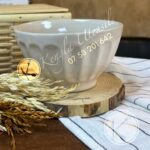 Set of 6 Retro Pleated Ceramic cereal/Ice Cream/Soup Bowls. Beige