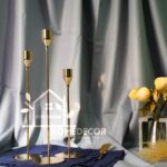3 Piece Set Modern Style Gold Candle Holders -GOLD
