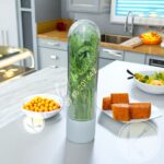 1Pc Transparent Round Herb Saver Refrigerator Storage Pod.