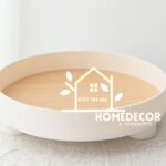 30CM Small White Brown Three Legged Decor Serving Tray