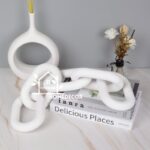 Wooden Chain Link Decor Wood 5 Ring Chain -WHITE