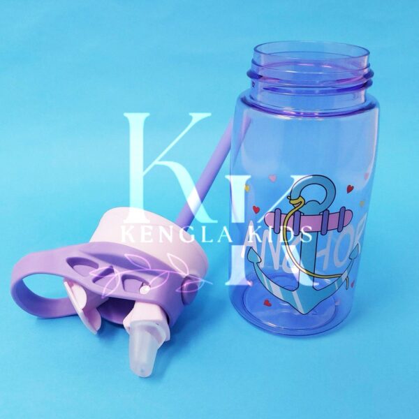 HAZEL 480Ml Kids Bpa Free Plastic Water Bottle Purple Anchor