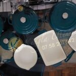 11 Piece Pre-seasoned cast iron enamel non stick cooking pot cookware set; high grade- TEAL