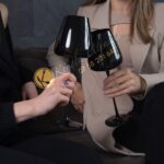 Set of 2 500Ml Black Long Stem Wine Glasses