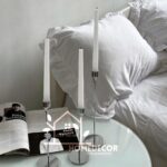 3 Piece Set Modern Style Gold Candle Holders -SILVER