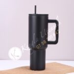 Classy Minimal 40 oz Tumbler with Handle and Straw Lid BLACK
